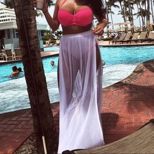 Side Slit Flowing Cover-Up Skirt